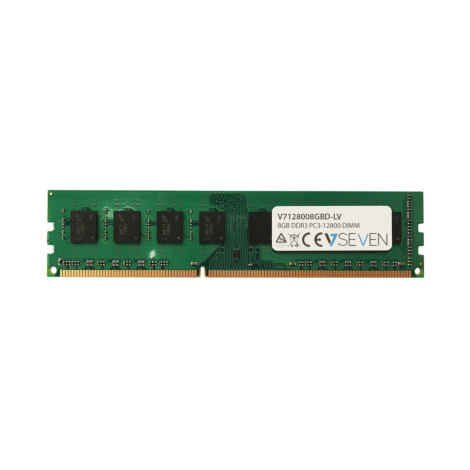 Image of V7 8GB DDR3 PC3L-12800 1600MHz DIMM Desktop Memory Module -...