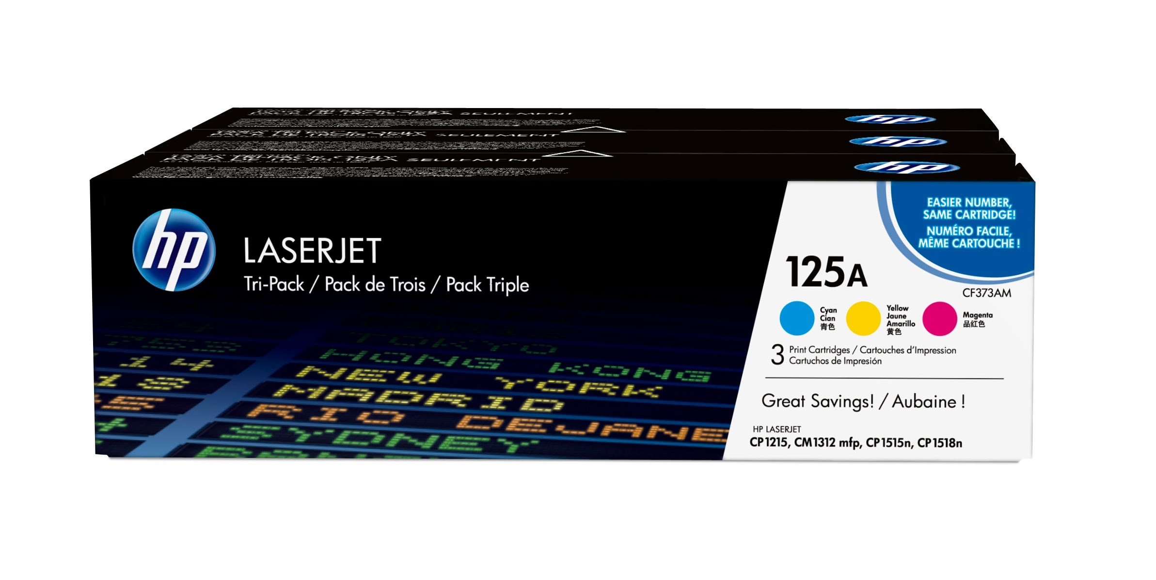 Image of HP CF373AM/125A Toner cartridge MultiPack C,M,Y, 3x1.4K pages...