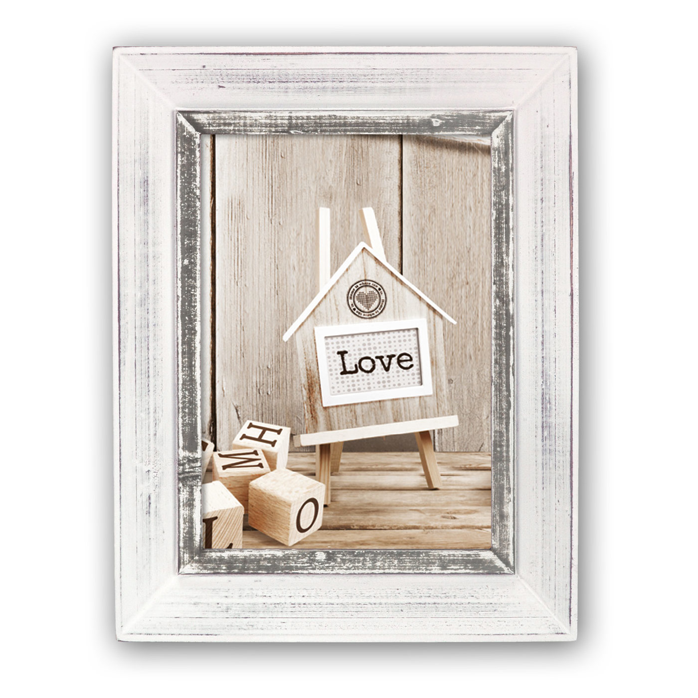 Image of ZEP ATHIS - MDF - Wood - Grey - White - Single picture frame -...