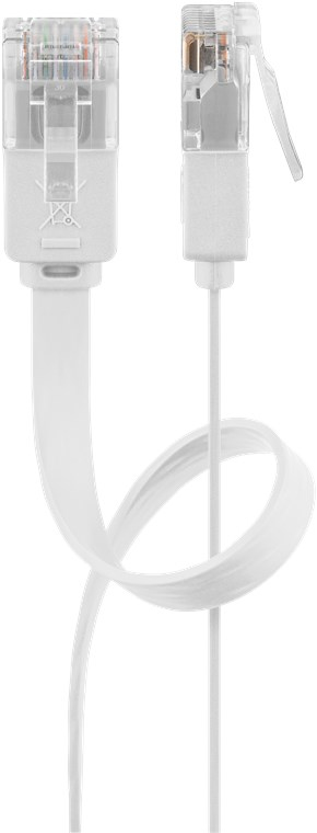 Goobay CAT 5e Flat-Patch Cable U/UTP, white, 1.5m