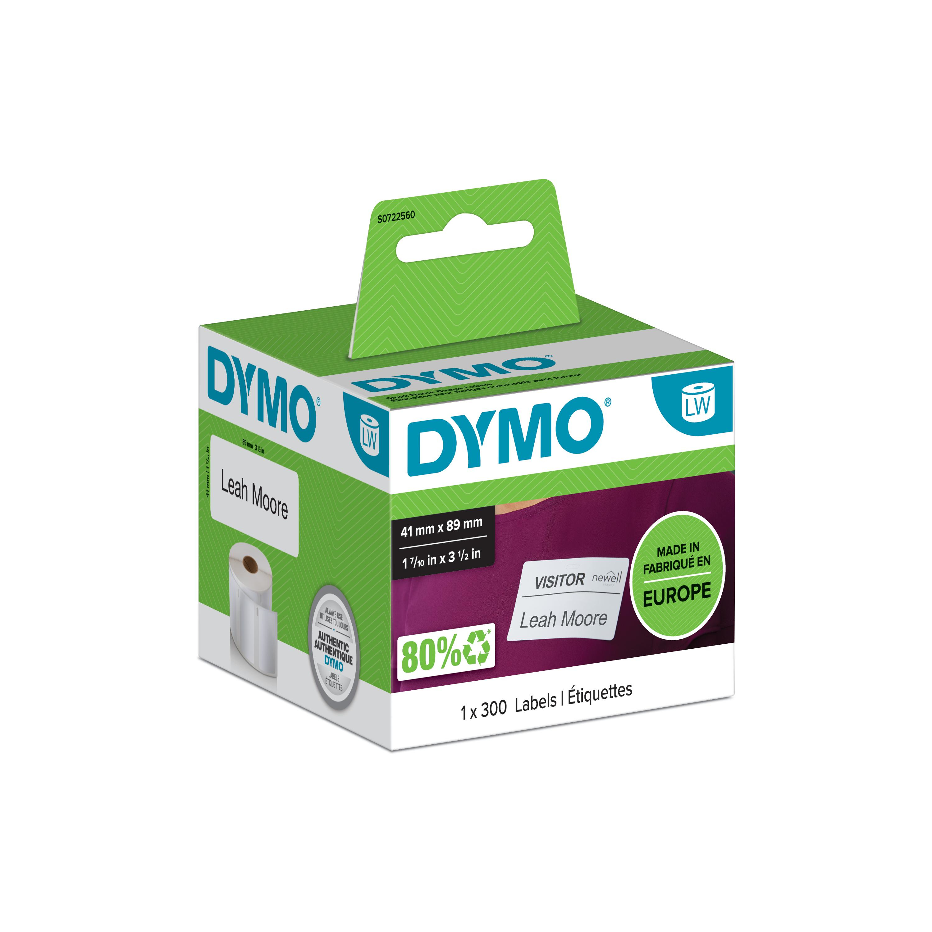 Image of Dymo 11356/S0722560 DirectLabel-etikettes white 89mm x41mm for...