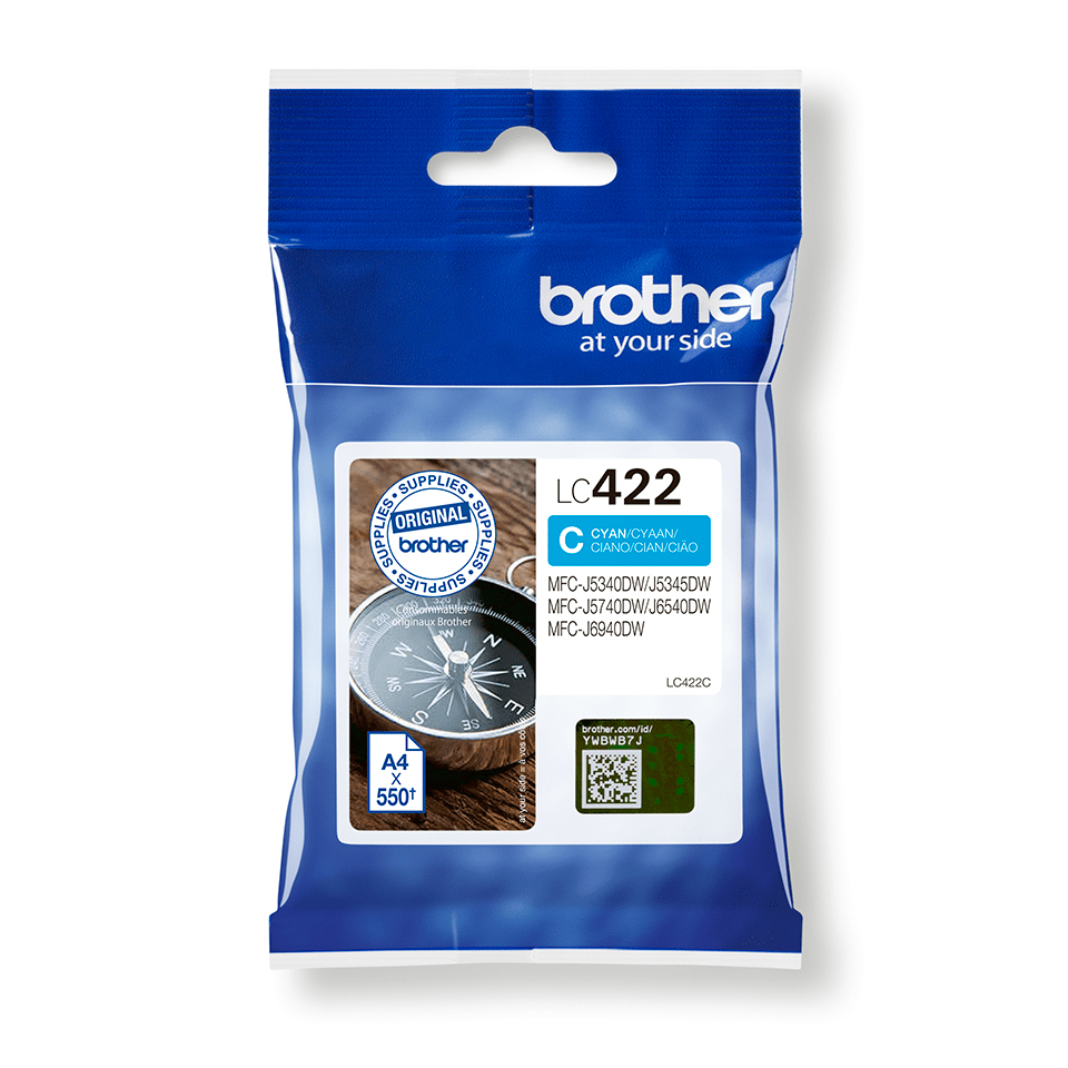 Image of Brother LC-422C Ink cartridge cyan, 550 pages for Brother MFC-J 5340