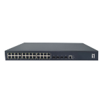 LevelOne 28-Port L3 Lite Managed Gigabit PoE Switch, 802.3af/at PoE, 24 PoE Outputs, 400W Power Budget, 4 x 10G SFP+, Dual AC Redundant Power Supply