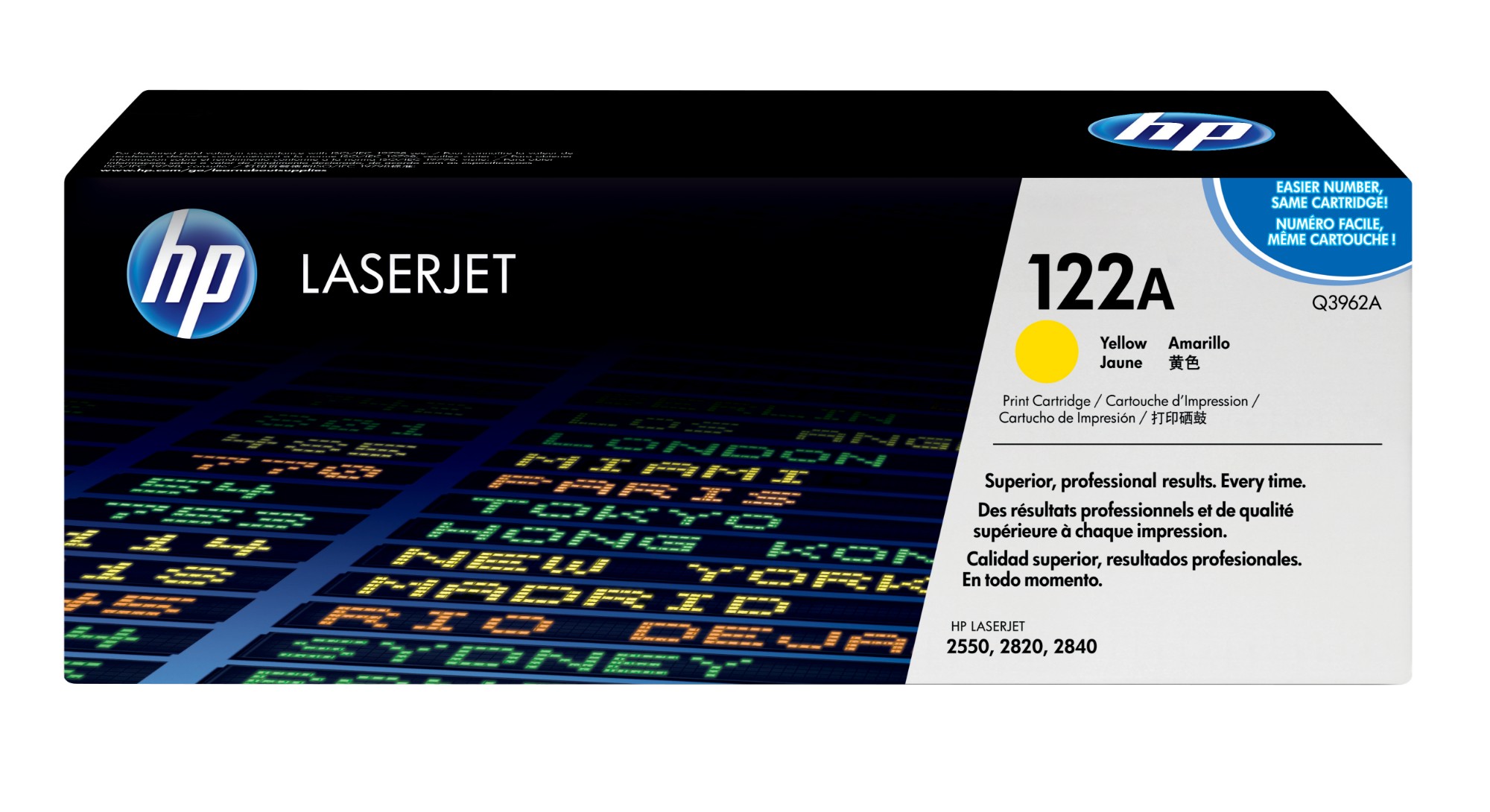 HP Q3962A/122A Toner yellow. 4K pages/5% for HP Color LaserJet 2550
