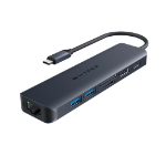 HYPER HD4003GL interface hub USB 3.2 Gen 1 (3.1 Gen 1) Type-C 10000 Mbit/s Blauw, Grijs