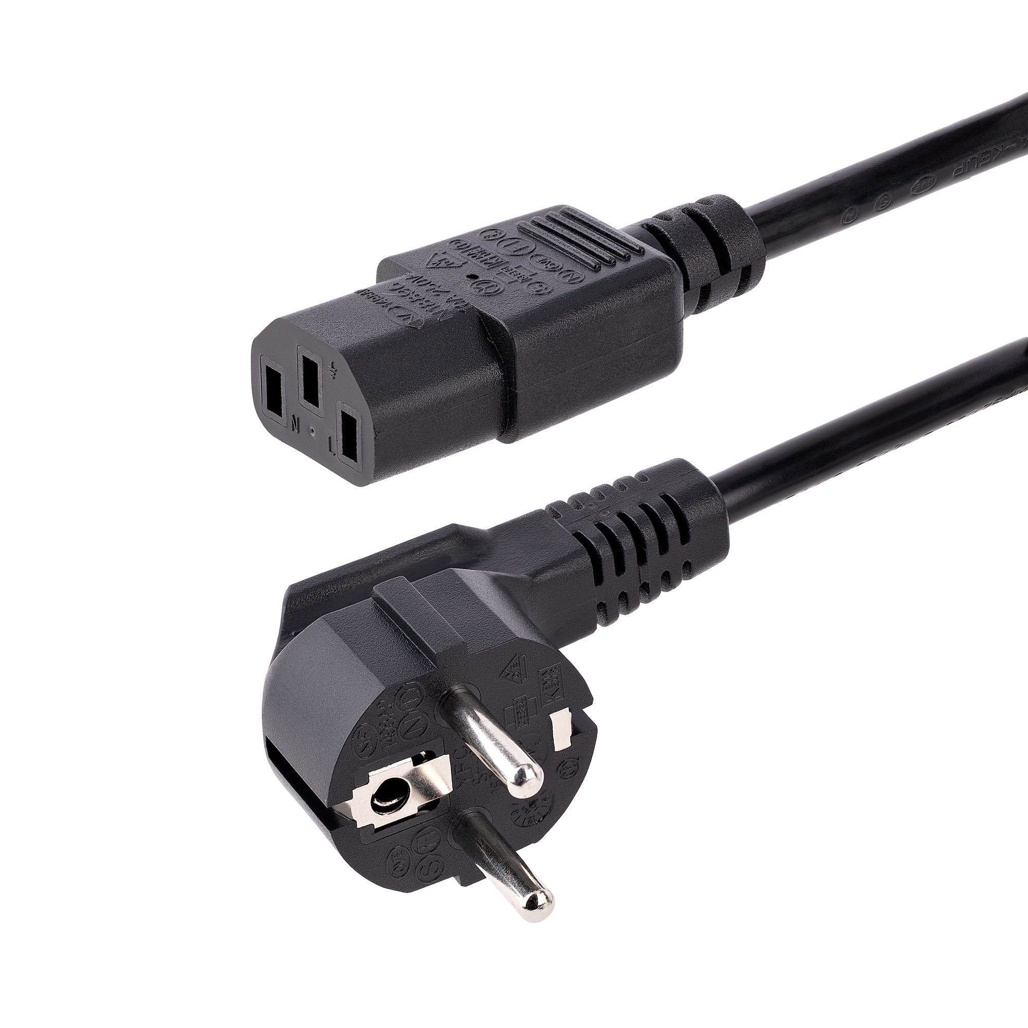 Photos - Cable (video, audio, USB) Startech.com 1m  Computer Power Cord, 18AWG, EU Schuko to C13 Pow 713 (3ft)