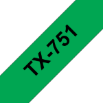 Brother TX-751 DirectLabel black on green 24mm x 15m for Brother P-Touch TX 6-24mm
