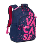 Rivacase Heide notebook case 39.6 cm (15.6") Backpack Blue, Pink