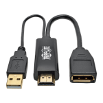 Tripp Lite P130-06N-DP-V2 4K HDMI to DisplayPort Active Adapter Video Converter with USB Power, HDMI to DisplayPort (M/F), 4K 30Hz, 6-in. (15.24 cm)