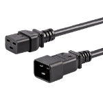 StarTech.com 10ft (3m) Heavy Duty Extension Cord, IEC 320 C19 to IEC 320 C20 Black Extension Cord, 15A 250V, 14AWG, Heavy Gauge Power Extension Cable, IEC 320 C19 to IEC 320 C20 AC Power Cord - UL Listed