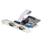 StarTech.com 2-Port Serial PCIe Card, Dual-Port PCI Express to RS232/RS422/RS485 (DB9) Serial Card, Low-Profile Brackets Incl., 16C1050 UART, Windows/Linux, TAA Compliant - Level-4 ESD Protection