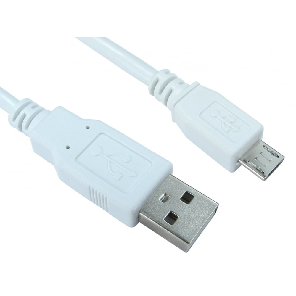 Cables Direct CDL-160WHT-1M USB cable USB 2.0 USB A Micro-USB B White