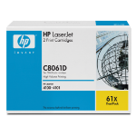 HP C8061D/61X Toner cartridge black twin pack, 2x10K pages ISO/IEC 19752 Pack=2 for HP LaserJet 4100
