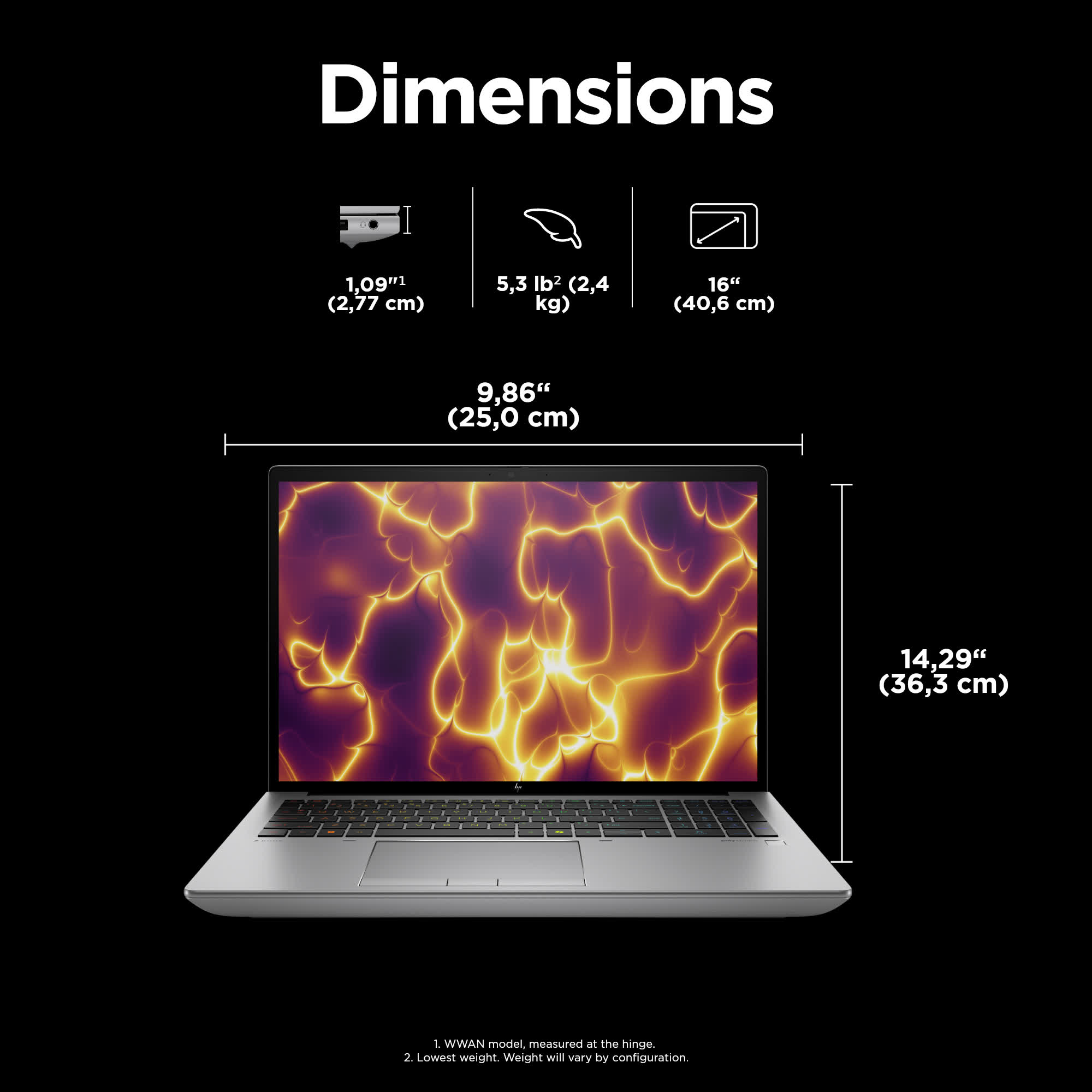 HP ZBook Fury 16 G11 Intel® Core i9 i9-13950HX Mobile workstation 40.6 cm (16") WUXGA 32 GB DDR5-SDRAM 1 TB SSD NVIDIA RTX 2000 Ada Wi-Fi 7 (802.11be) Windows 11 Pro Grey