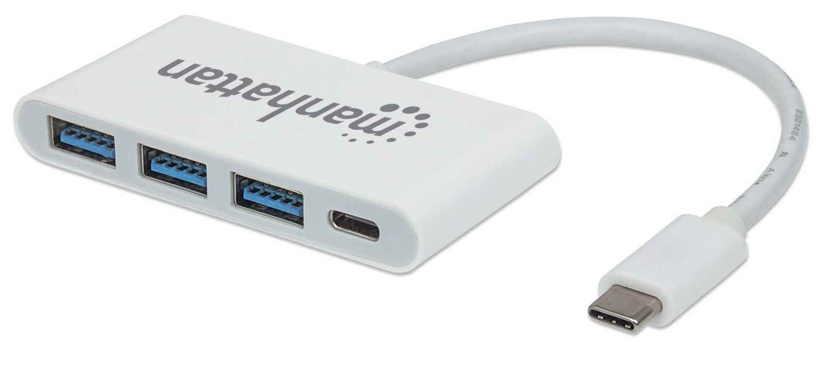 Image of Manhattan USB-C Dock/Hub, Ports (x4): USB-A (x3) and USB-C, 5 Gbps...