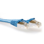 ACT Blauwe 1 meter LSZH SFTP CAT6A patchkabel snagless met RJ45 connectoren
