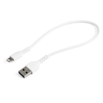 StarTech.com 12inch (30cm) Durable White USB-A to Lightning Cable - Heavy Duty Rugged Aramid Fiber USB Type A to Lightning Charger/Sync Power Cord - Apple MFi Certified iPad/iPhone 12
