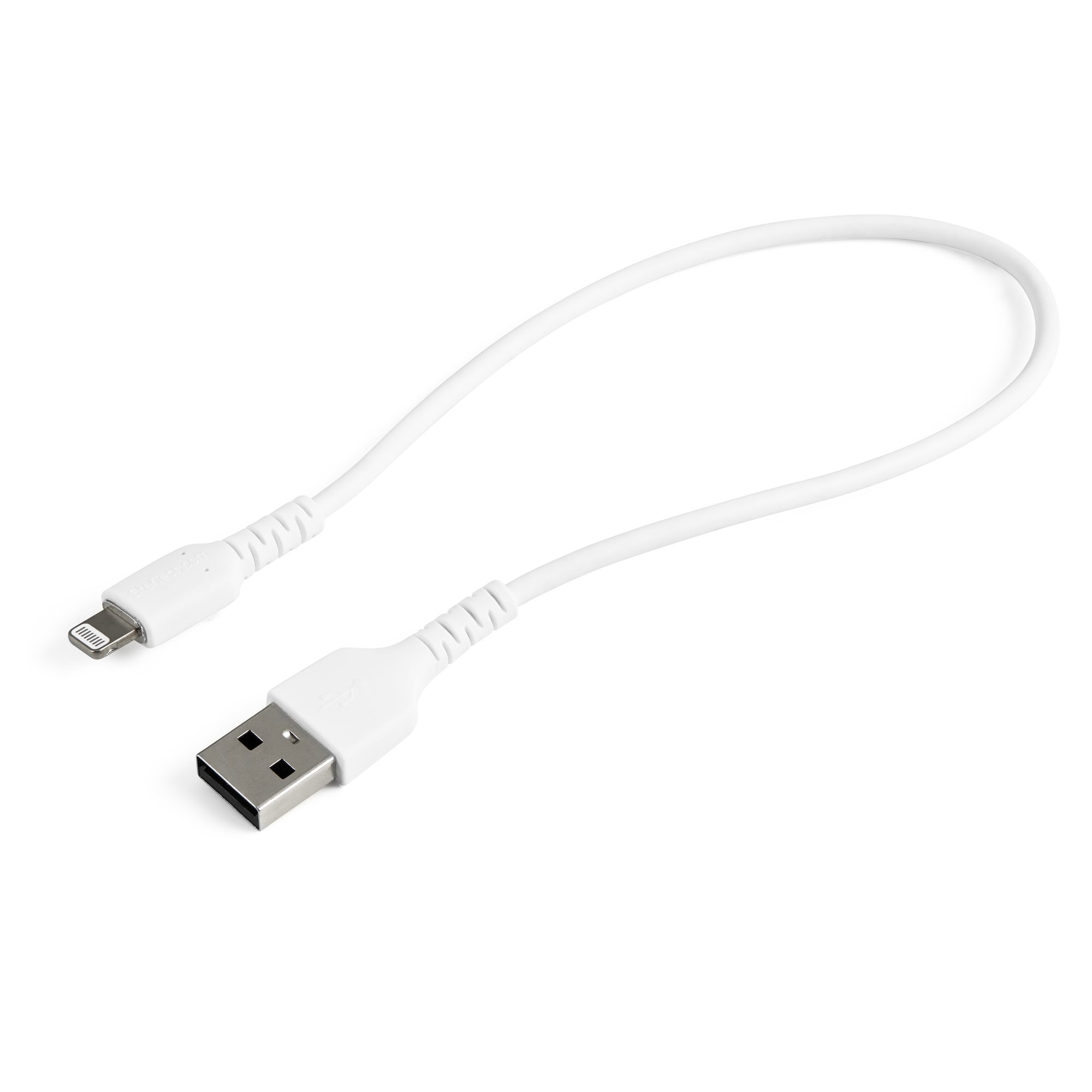 StarTech.com 30cm Durable USB A to Lightning Cable - White USB Type A to Lightning Connector Charge & Sync Power Cord - Rugged w/Aramid Fiber - Apple MFI Certified - iPad Air iPhone 12