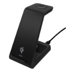 Deltaco QI-1037 mobile device charger Headphones, Mobile phone, Smartwatch Black Battery, USB Wireless charging Indoor