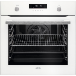 AEG 6000 Series SteamBake Pyrolytic Self-Cleaning Digital Electric Single Oven - White