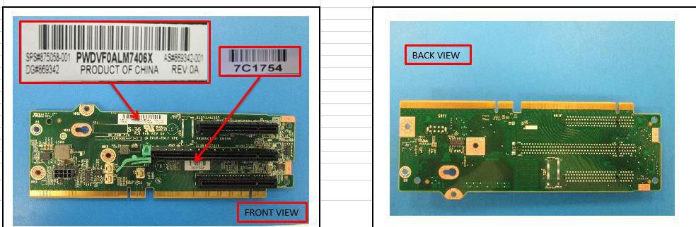 HP E DL Gen10 x8/x16/x8 Riser Kit