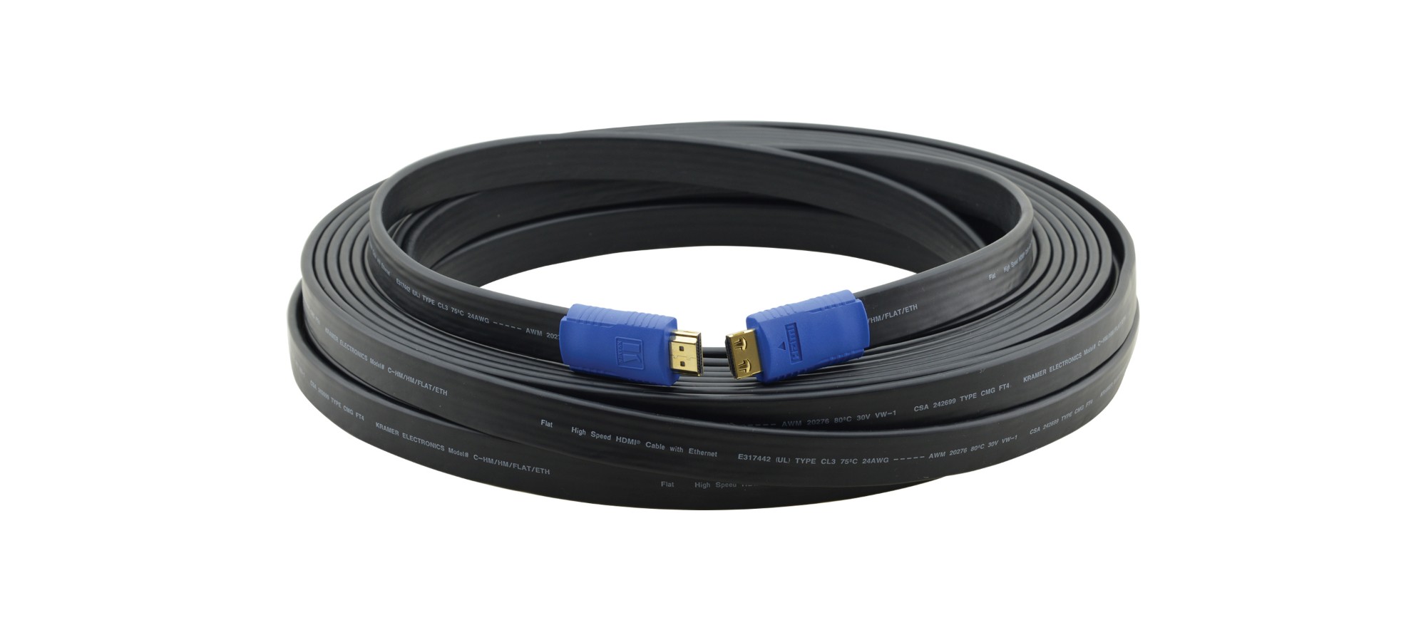 Kramer Electronics C-HM/HM/FLAT/ETH-35 HDMI cable 10.7 m HDMI Type A (Standard) Black
