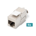 Digitus CAT 6A Keystone Module, shielded, toolfree Modul - 4 pcs.
