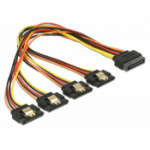 DeLOCK 60157 SATA cable 0.3 m SATA 15-pin 4 x SATA 15-pin Multicolour