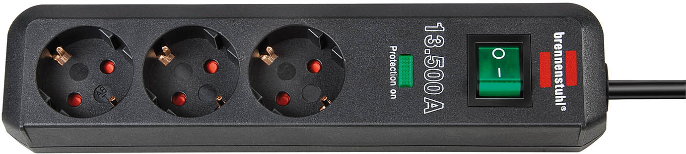 Image of Brennenstuhl 1158820315 power extension 1.5 m 3 AC outlet(s) Black. Gr