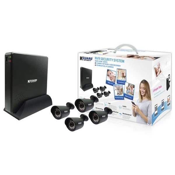 Image of Kguard MARS HOME NVR COMBO KIT 4 CHANNEL WITH 4 CAMS 4TB HDD