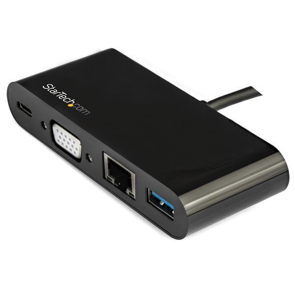 StarTech.com USB-C VGA Multiport Adapter - Power Delivery (60W) - USB 3.0 - GbE
