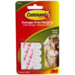 3M Command™ Poster Strips 17024OFUKN, 12 Strips/Pack, 36 Pack/Case