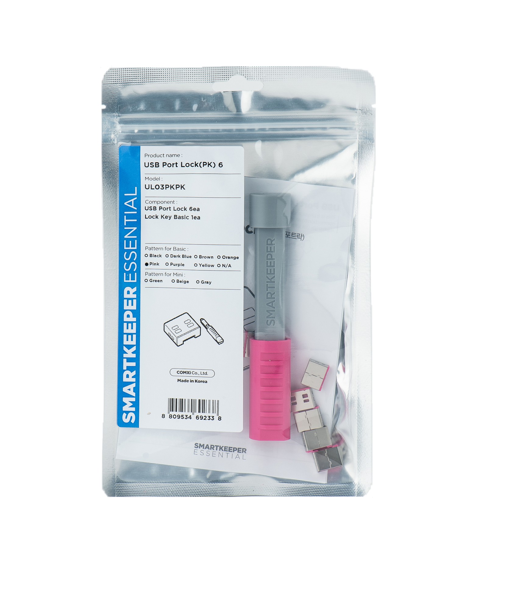 Smartkeeper Pink Ul03pkpk Port Blocker Port Blocker + Key Usb Type-A 1