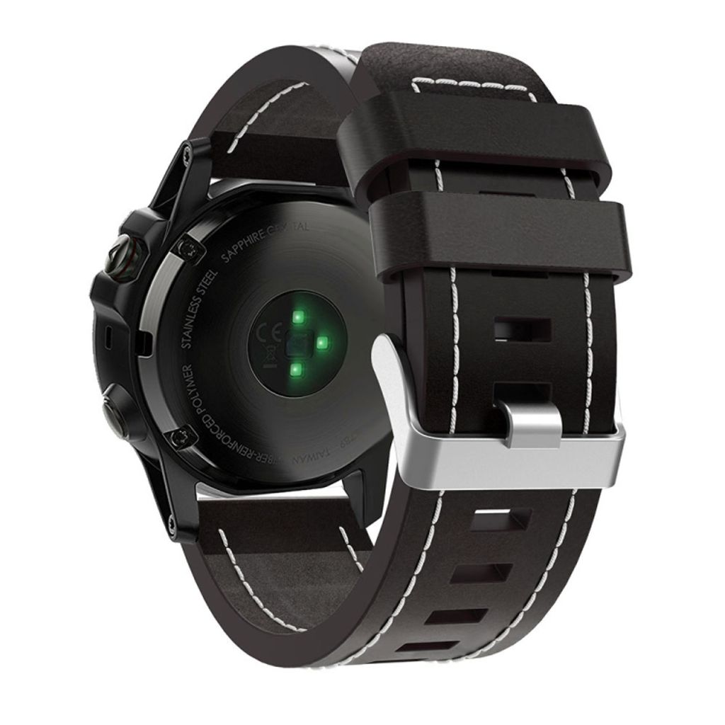 EU Product - Fenix 5X Plus PU-leather Watch Band - Black thumbnail