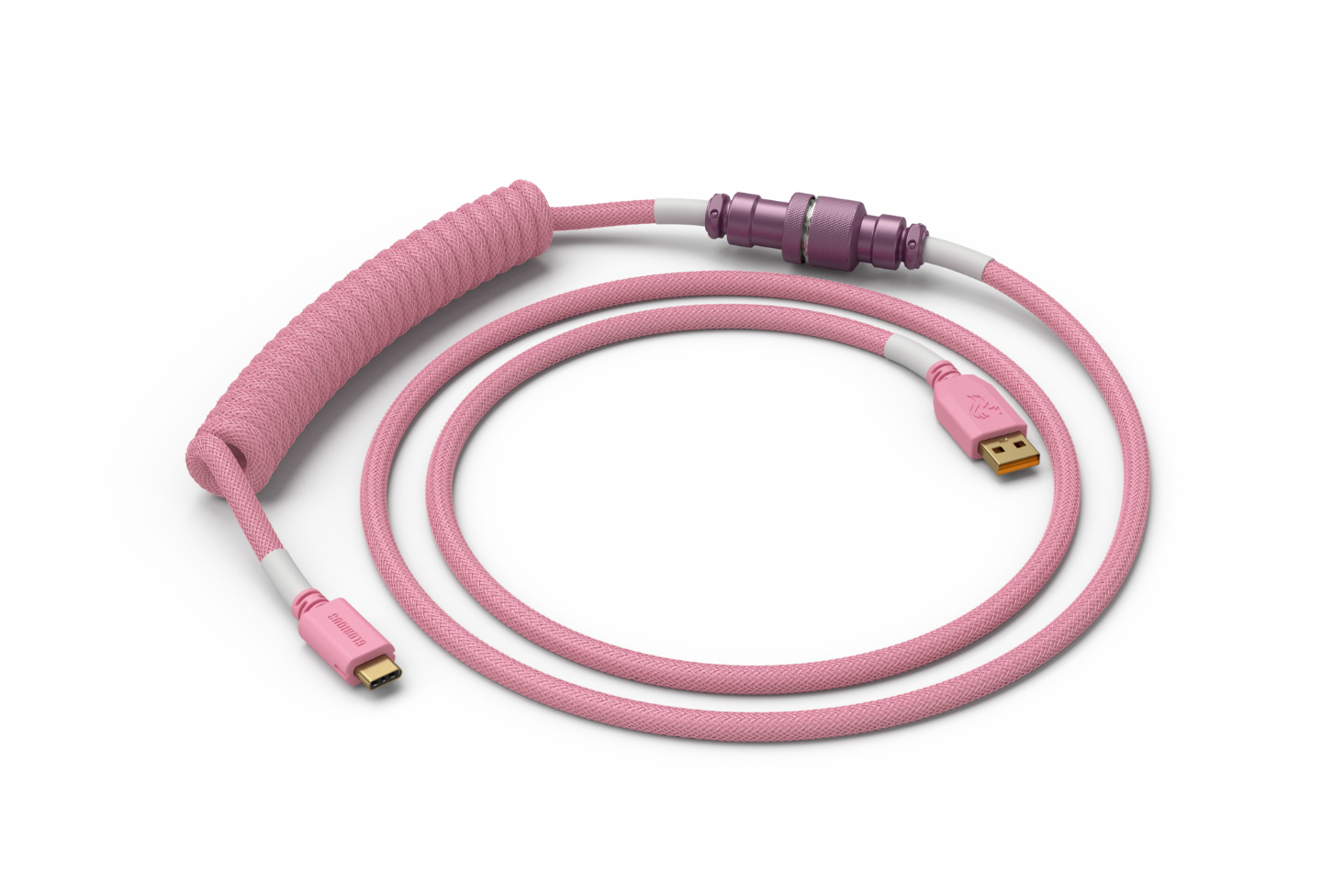 Image of Glorious PC Gaming Race Coiled Pink 1.37 m USB Type-A, USB Type-C