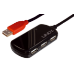 Lindy 4-Port USB 2.0 Hub 480 Mbit/s Black