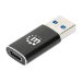 Manhattan USB-C to USB-A Adapter, Female to Male, 10 Gbps (USB 3.2 Gen2 aka USB 3.1), SuperSpeed+ USB, Black, Lifetime Warranty