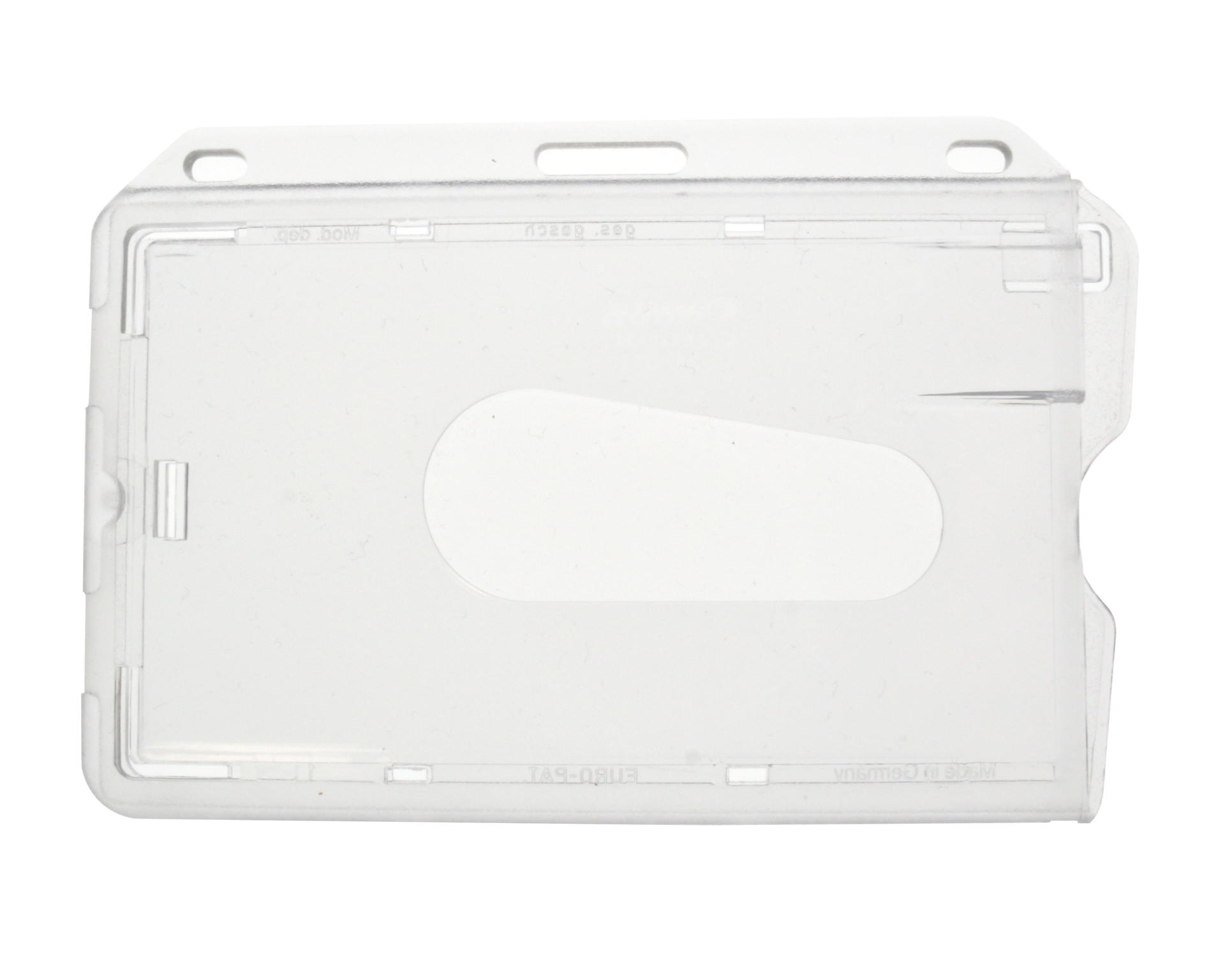 Digital ID Enclosed Rigid Card Holders Clear Polished Premium - Landscape, Horizontal (Pack of 100)
