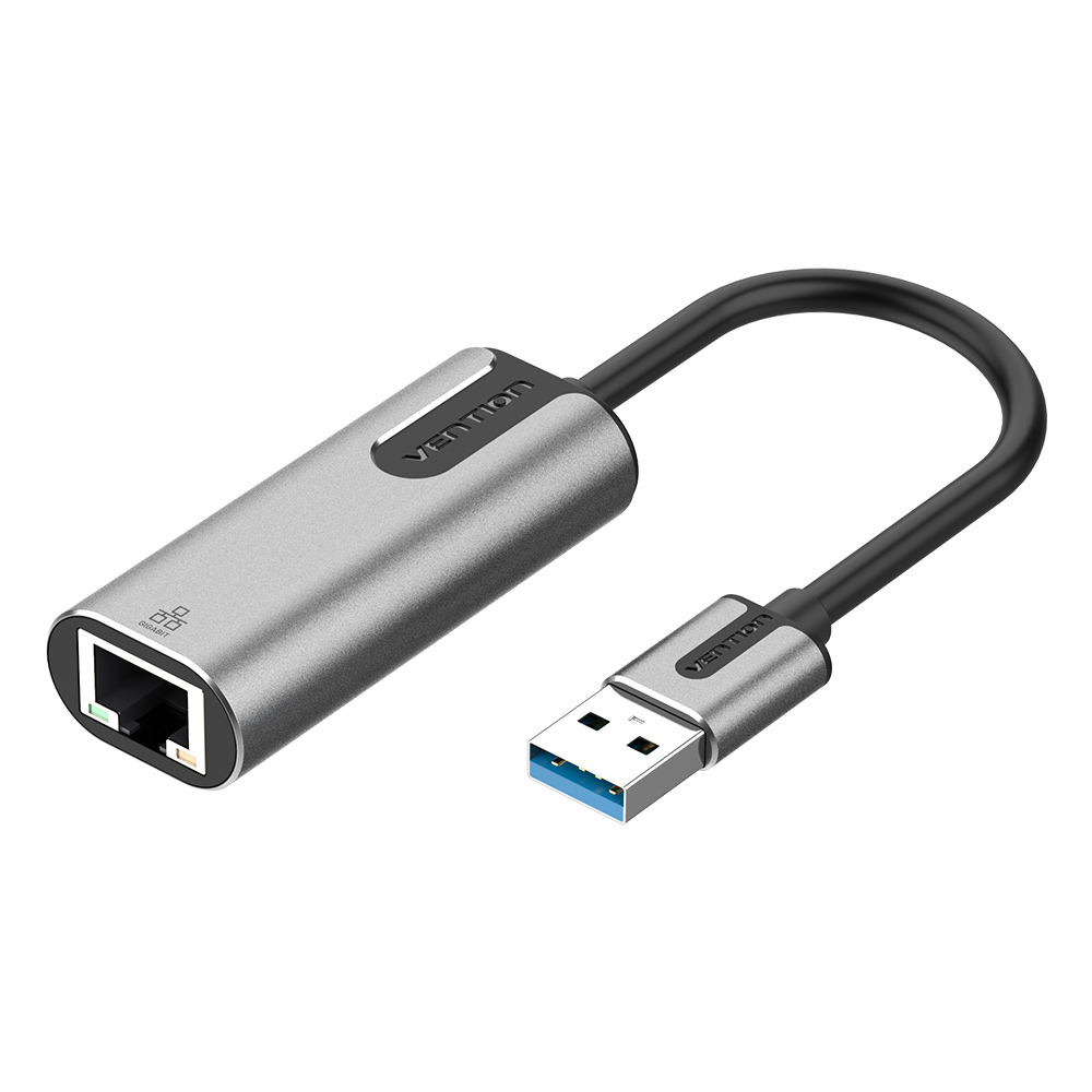 Vention USB 3.0-A to Gigabit Ethernet Adapter Gray 0.15M Aluminum Alloy Type