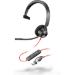 POLY Headset Monaural Blackwire 3310 com USB-C + Adaptador USB-C/A