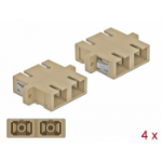 DeLOCK Optical Fiber Coupler SC Duplex female to SC Duplex female Multi-mode 4 pieces beige