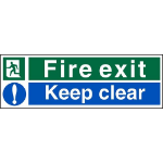 SECO by Stewart Superior SECO Safe Procedure Safety Sign Fire Exit Keep Clear Self Adhesive Vinyl 450 x 150mm - SP126SAV-450X150