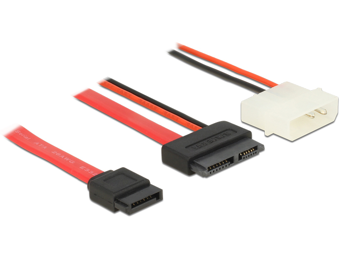 Image of DeLOCK 84790 SATA cable 0.5 m SATA 13-pin SATA 7-pin + Molex...