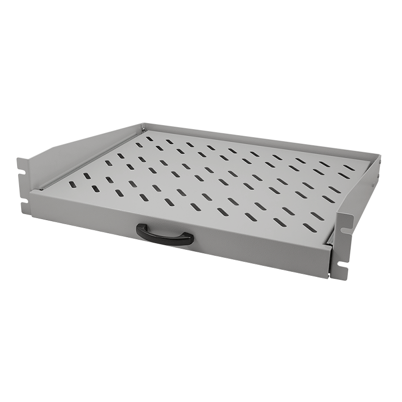 LogiLink 19" Cantilever Shelf 2U, extendable, d=350mm, max.30 KG, grey