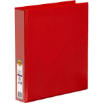 MARBIG CLEAR VIEW INSERT BINDER A4 2D RING 38MM RED