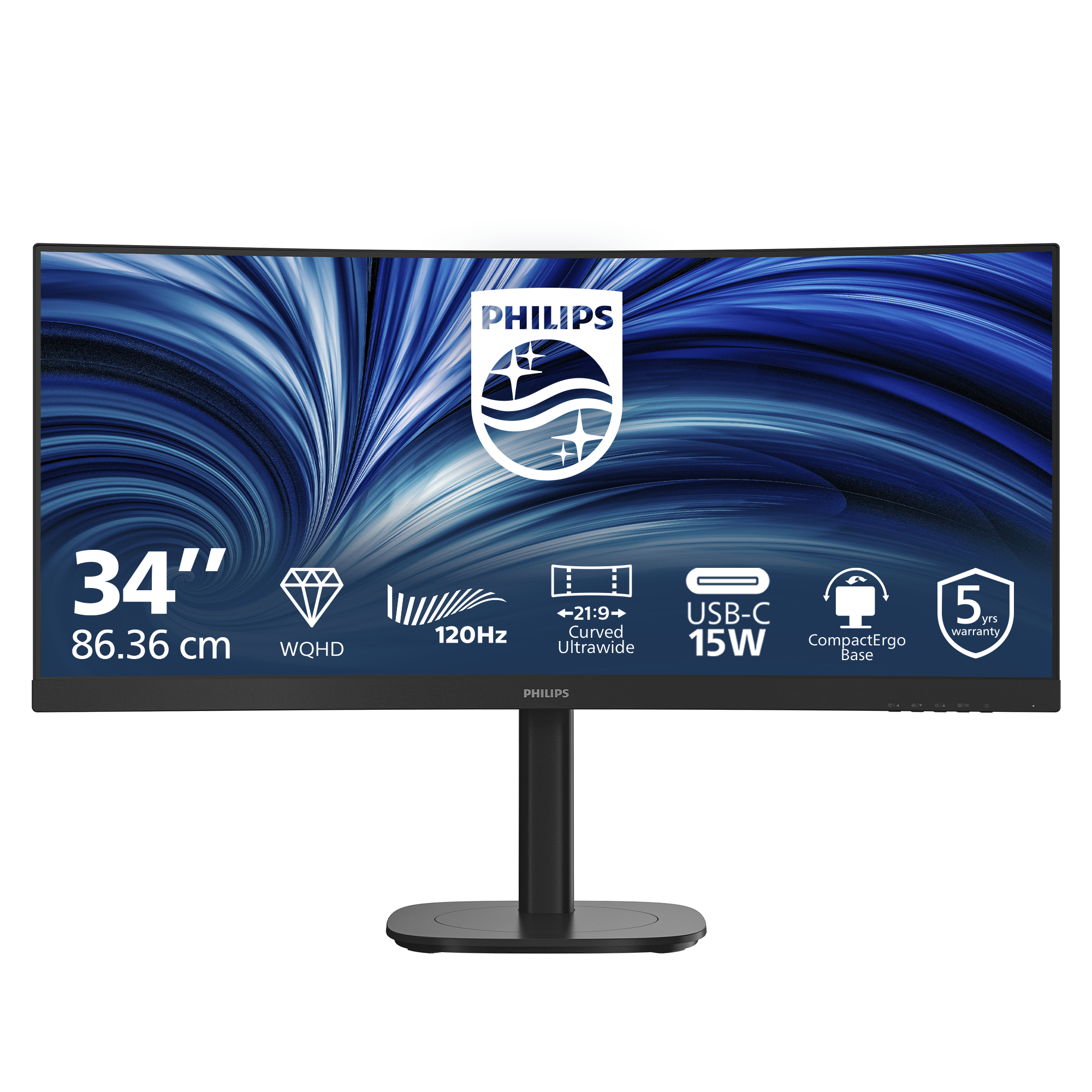 Philips Black 34B2n3500c/00 Computer Monitor 86.4 Cm (34") 3440 X 1440