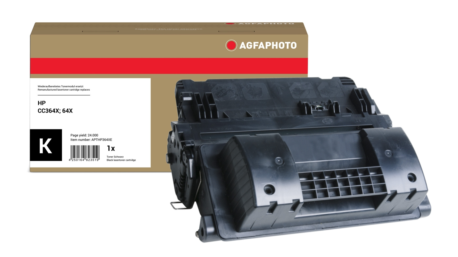 AgfaPhoto Compatible Toner Cartridge. Black. Replacement for HP CC364X