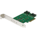 StarTech.com 3-Port M.2 SSD (NGFF) Adapter Card - 1 x PCIe (NVMe) M.2, 2 x SATA III M.2 - PCIe 3.0