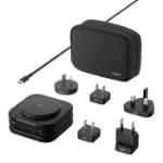 BELKIN BoostCharge Pro Convertible 3-in-1 Magnetic Wireless Charging Travel Pad with Qi2 + 36W PSU + USB-C Cable- Black (WIZ024fqBK), 2 Years Warranty