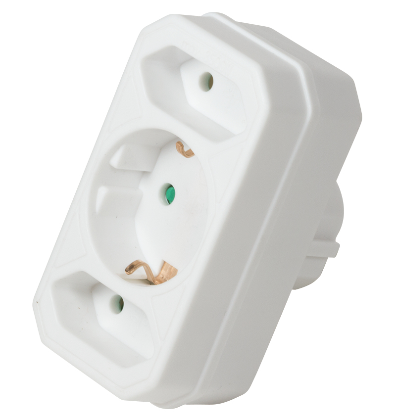LogiLink LPS221 power plug adapter Type F Type C (Europlug)+Type F Whi